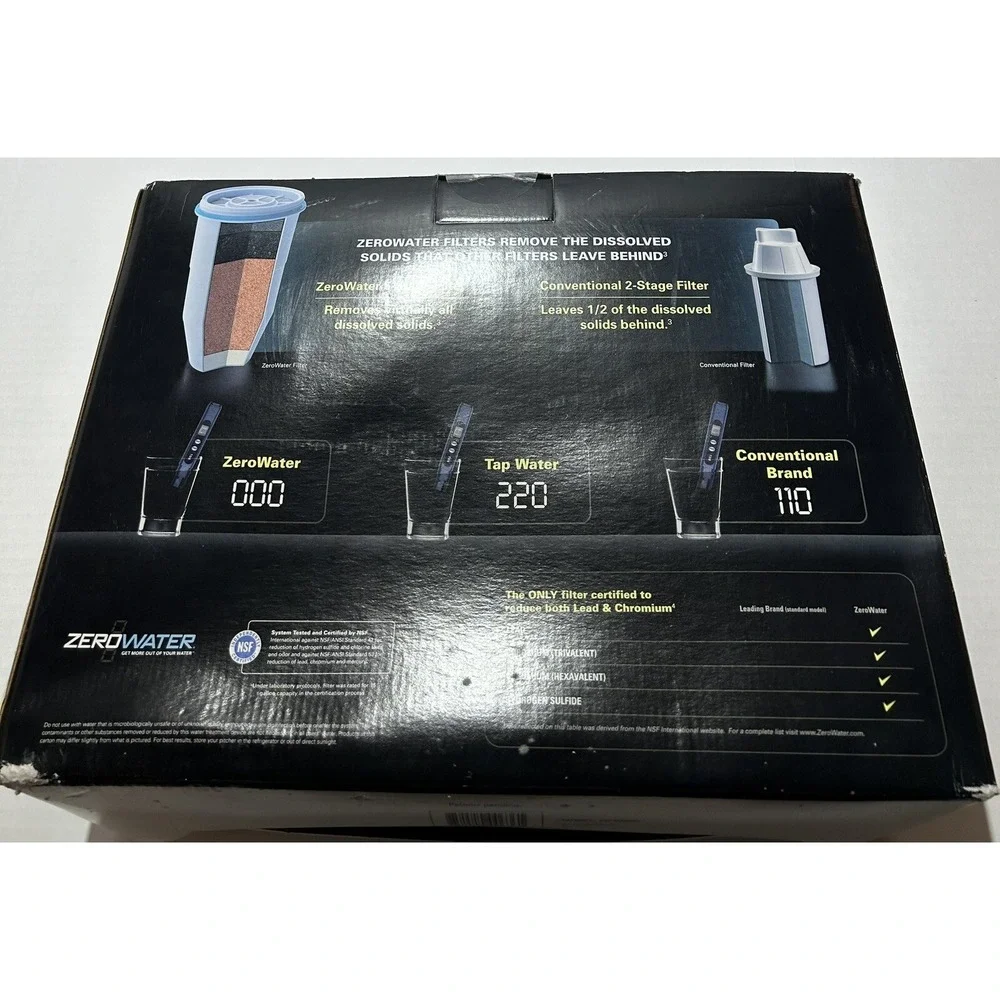 ZeroWater 30 Cup 5 Stage Water Filtration System Dispenser Water Meter & Filter